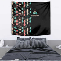 Custom Bowling Balls Tapestry with Does This Shirt Make My Balls Look Big Quote and Retro Argyle Pattern - Wonder Print Shop