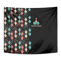Custom Bowling Balls Tapestry with Does This Shirt Make My Balls Look Big Quote and Retro Argyle Pattern - Wonder Print Shop