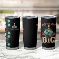 Custom Bowling Balls Tumbler Cup with Does This Shirt Make My Balls Look Big Quote and Retro Argyle Pattern - Wonder Print Shop