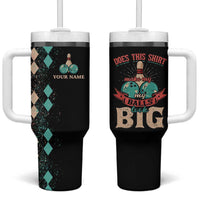 Custom Bowling Balls Tumbler With Handle with Does This Shirt Make My Balls Look Big Quote and Retro Argyle Pattern - Wonder Print Shop