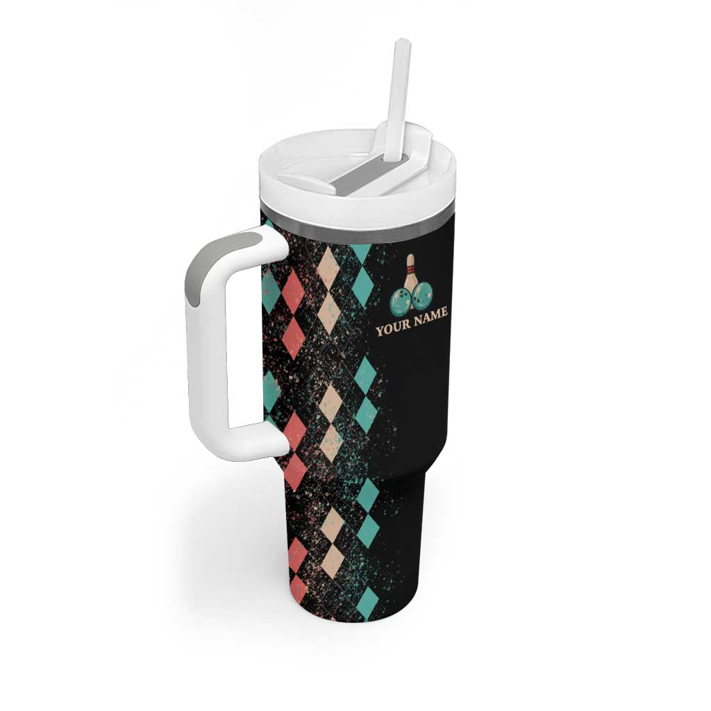 Custom Bowling Balls Tumbler With Handle with Does This Shirt Make My Balls Look Big Quote and Retro Argyle Pattern - Wonder Print Shop