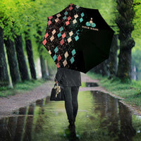 Custom Bowling Balls Umbrella with Does This Shirt Make My Balls Look Big Quote and Retro Argyle Pattern - Wonder Print Shop