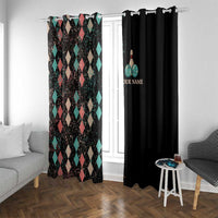 Custom Bowling Balls Window Curtain with Does This Shirt Make My Balls Look Big Quote and Retro Argyle Pattern - Wonder Print Shop
