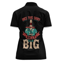 Custom Bowling Balls Women Polo Shirt with Does This Shirt Make My Balls Look Big Quote and Retro Argyle Pattern - Wonder Print Shop