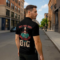 Custom Bowling Balls Zipper Polo Shirt with Does This Shirt Make My Balls Look Big Quote and Retro Argyle Pattern - Wonder Print Shop