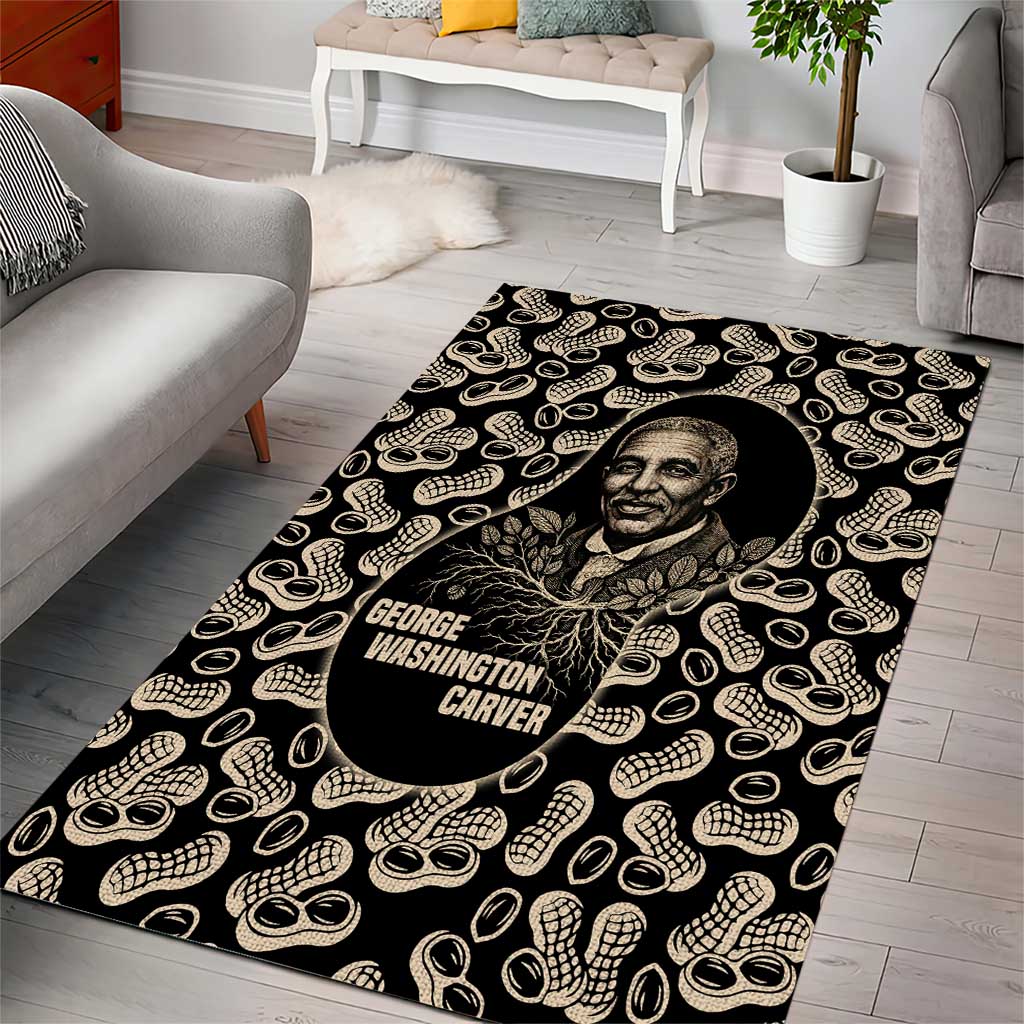 George Washington Carver Area Rug Peanut From Soil Comes Knowledge Quote and Agricultural Roots - Wonder Print Shop