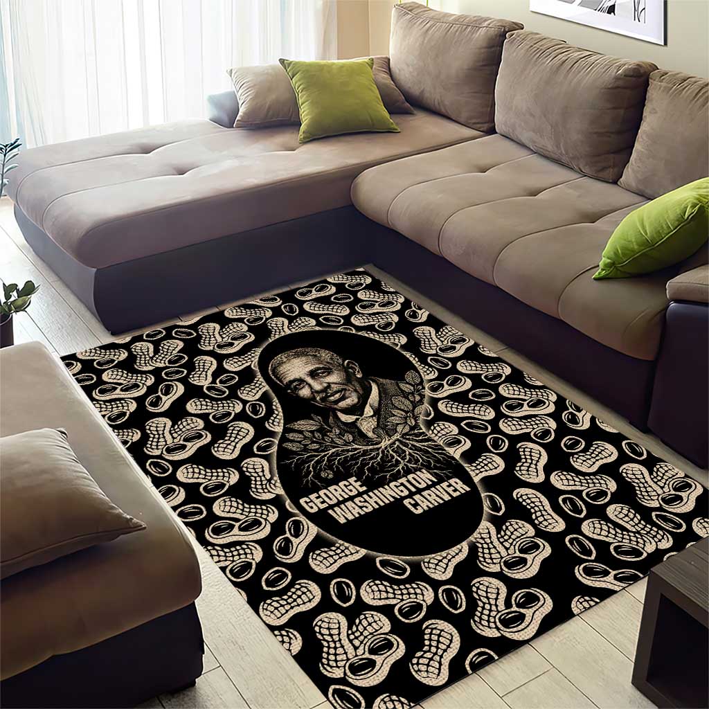 George Washington Carver Area Rug Peanut From Soil Comes Knowledge Quote and Agricultural Roots - Wonder Print Shop
