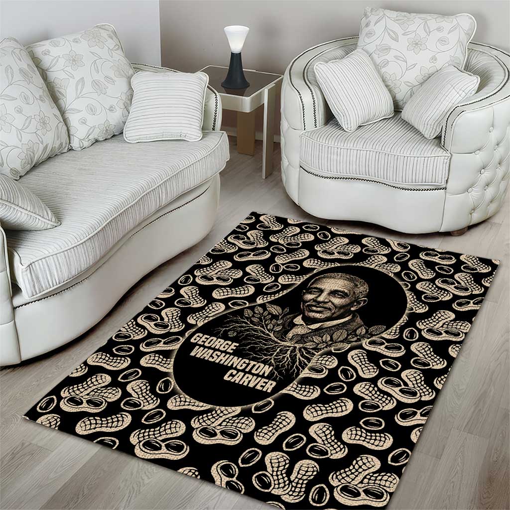 George Washington Carver Area Rug Peanut From Soil Comes Knowledge Quote and Agricultural Roots - Wonder Print Shop