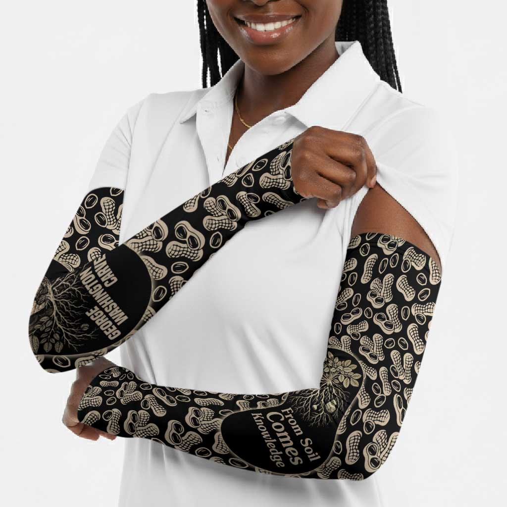 George Washington Carver Arm Sleeves Peanut From Soil Comes Knowledge Quote and Agricultural Roots - Wonder Print Shop