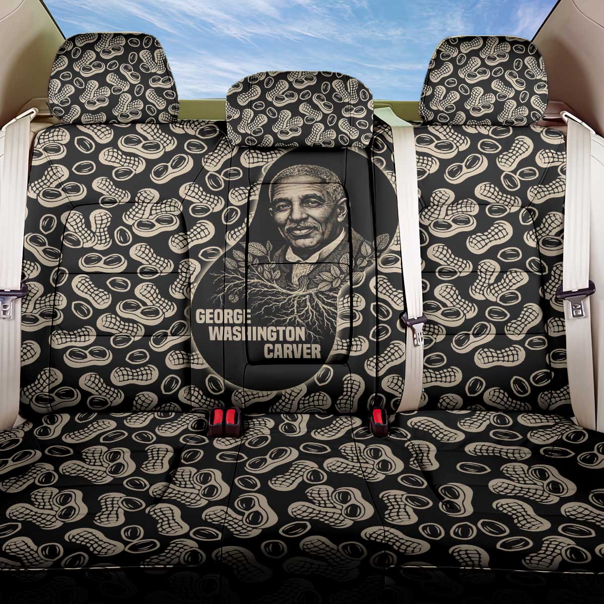 George Washington Carver Back Car Seat Cover Peanut From Soil Comes Knowledge Quote and Agricultural Roots - Wonder Print Shop