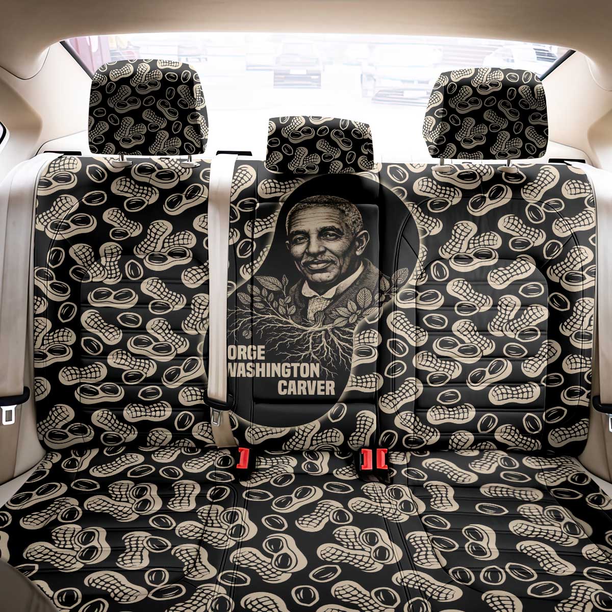 George Washington Carver Back Car Seat Cover Peanut From Soil Comes Knowledge Quote and Agricultural Roots - Wonder Print Shop