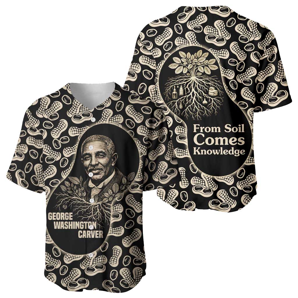 George Washington Carver Baseball Jersey Peanut From Soil Comes Knowledge Quote and Agricultural Roots - Wonder Print Shop