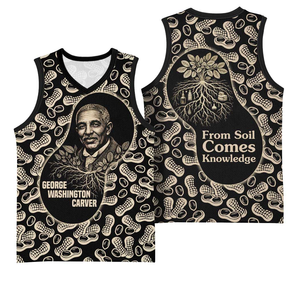 George Washington Carver Basketball Jersey Peanut From Soil Comes Knowledge Quote and Agricultural Roots - Wonder Print Shop