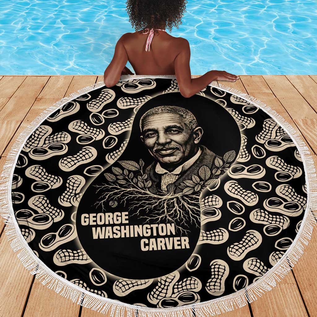 George Washington Carver Beach Blanket Peanut From Soil Comes Knowledge Quote and Agricultural Roots - Wonder Print Shop