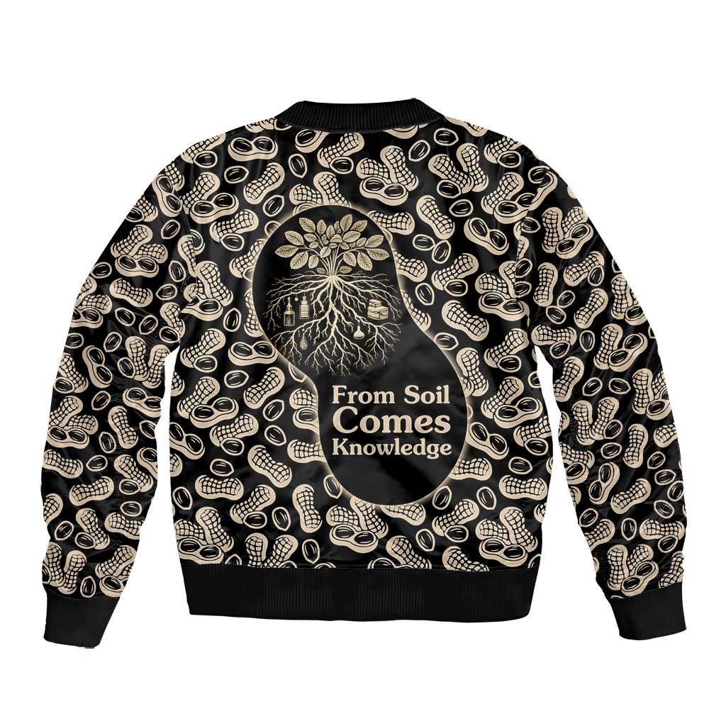 George Washington Carver Bomber Jacket Peanut From Soil Comes Knowledge Quote and Agricultural Roots - Wonder Print Shop