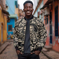 George Washington Carver Bomber Jacket Peanut From Soil Comes Knowledge Quote and Agricultural Roots - Wonder Print Shop