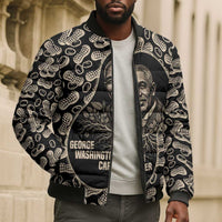 George Washington Carver Bomber Puffer Jacket Peanut From Soil Comes Knowledge Quote and Agricultural Roots - Wonder Print Shop