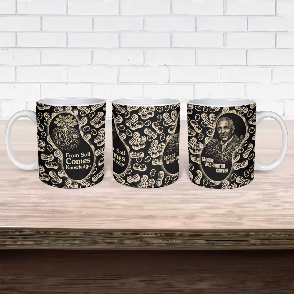 George Washington Carver Ceramic Mug Peanut From Soil Comes Knowledge Quote and Agricultural Roots - Wonder Print Shop