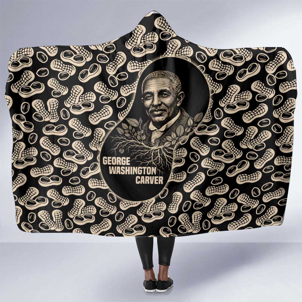George Washington Carver Hooded Blanket Peanut From Soil Comes Knowledge Quote and Agricultural Roots - Wonder Print Shop