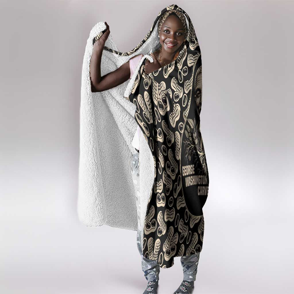 George Washington Carver Hooded Blanket Peanut From Soil Comes Knowledge Quote and Agricultural Roots - Wonder Print Shop
