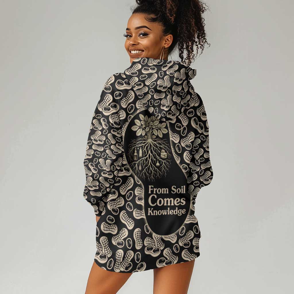 George Washington Carver Hoodie Dress Peanut From Soil Comes Knowledge Quote and Agricultural Roots - Wonder Print Shop