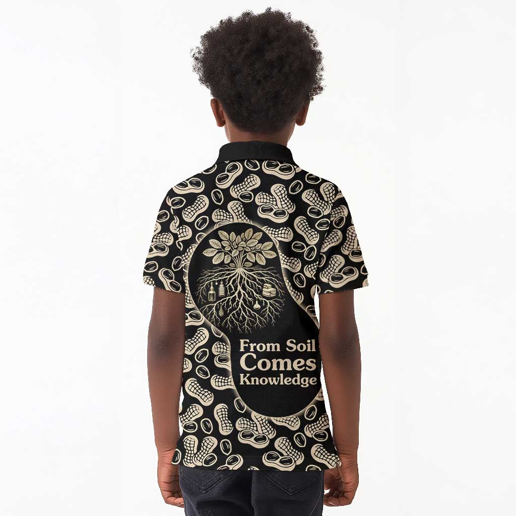 George Washington Carver Kid Polo Shirt Peanut From Soil Comes Knowledge Quote and Agricultural Roots - Wonder Print Shop