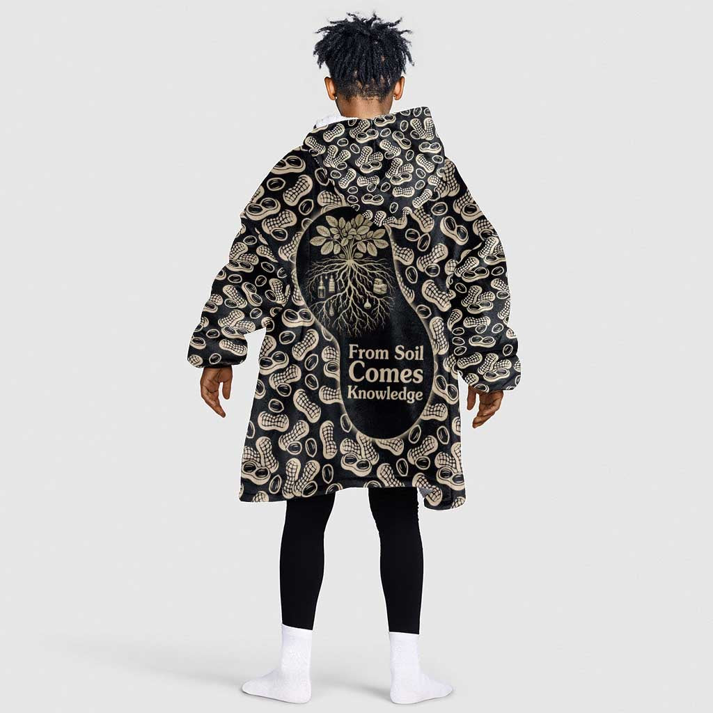 George Washington Carver Kid Wearable Blanket Hoodie Peanut From Soil Comes Knowledge Quote and Agricultural Roots - Wonder Print Shop