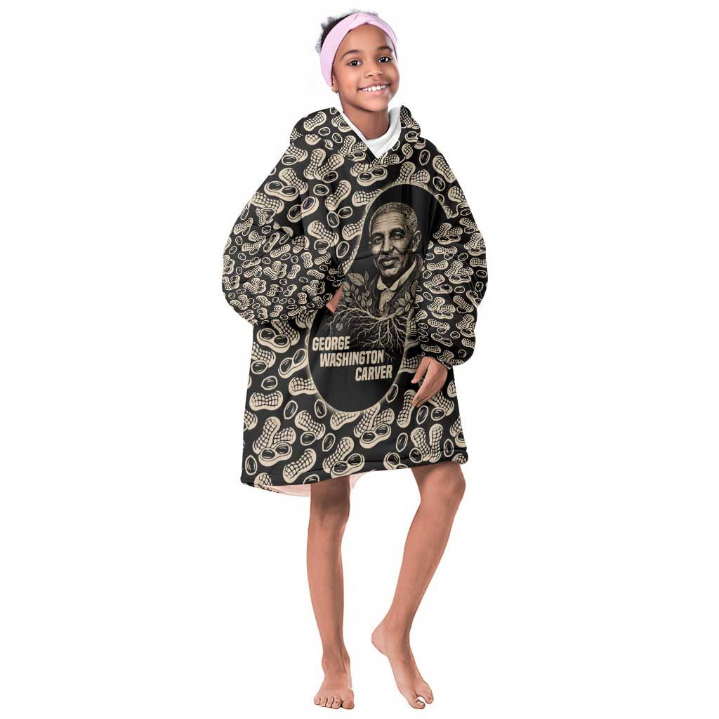 George Washington Carver Kid Wearable Blanket Hoodie Peanut From Soil Comes Knowledge Quote and Agricultural Roots - Wonder Print Shop