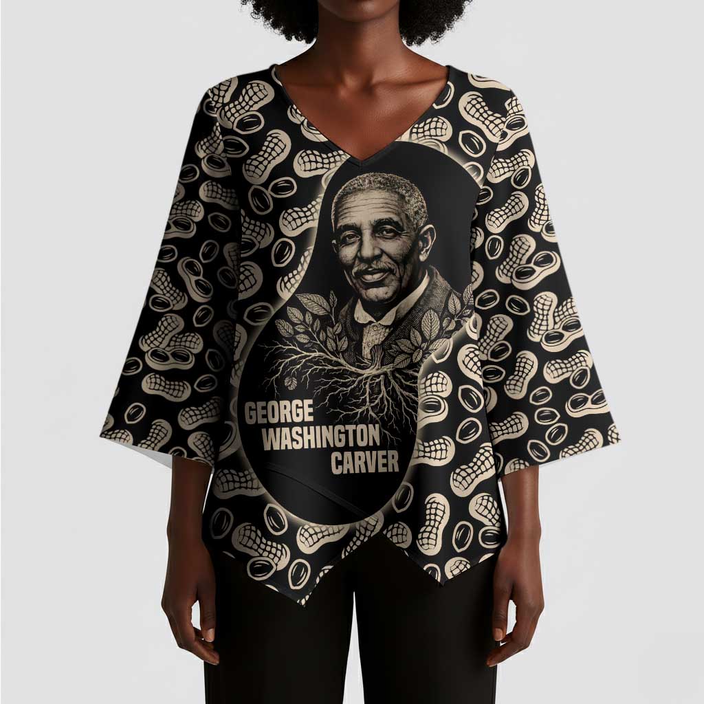 George Washington Carver Kimono Sleeve Blouse Peanut From Soil Comes Knowledge Quote and Agricultural Roots - Wonder Print Shop