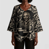 George Washington Carver Kimono Sleeve Blouse Peanut From Soil Comes Knowledge Quote and Agricultural Roots - Wonder Print Shop