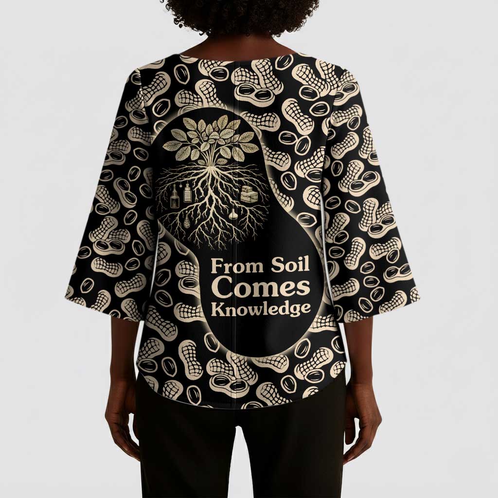 George Washington Carver Kimono Sleeve Blouse Peanut From Soil Comes Knowledge Quote and Agricultural Roots - Wonder Print Shop