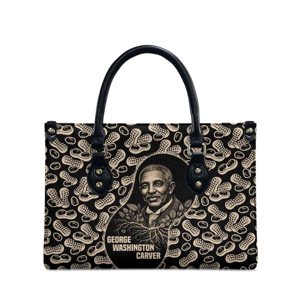 George Washington Carver Leather Bag Peanut From Soil Comes Knowledge Quote and Agricultural Roots - Wonder Print Shop