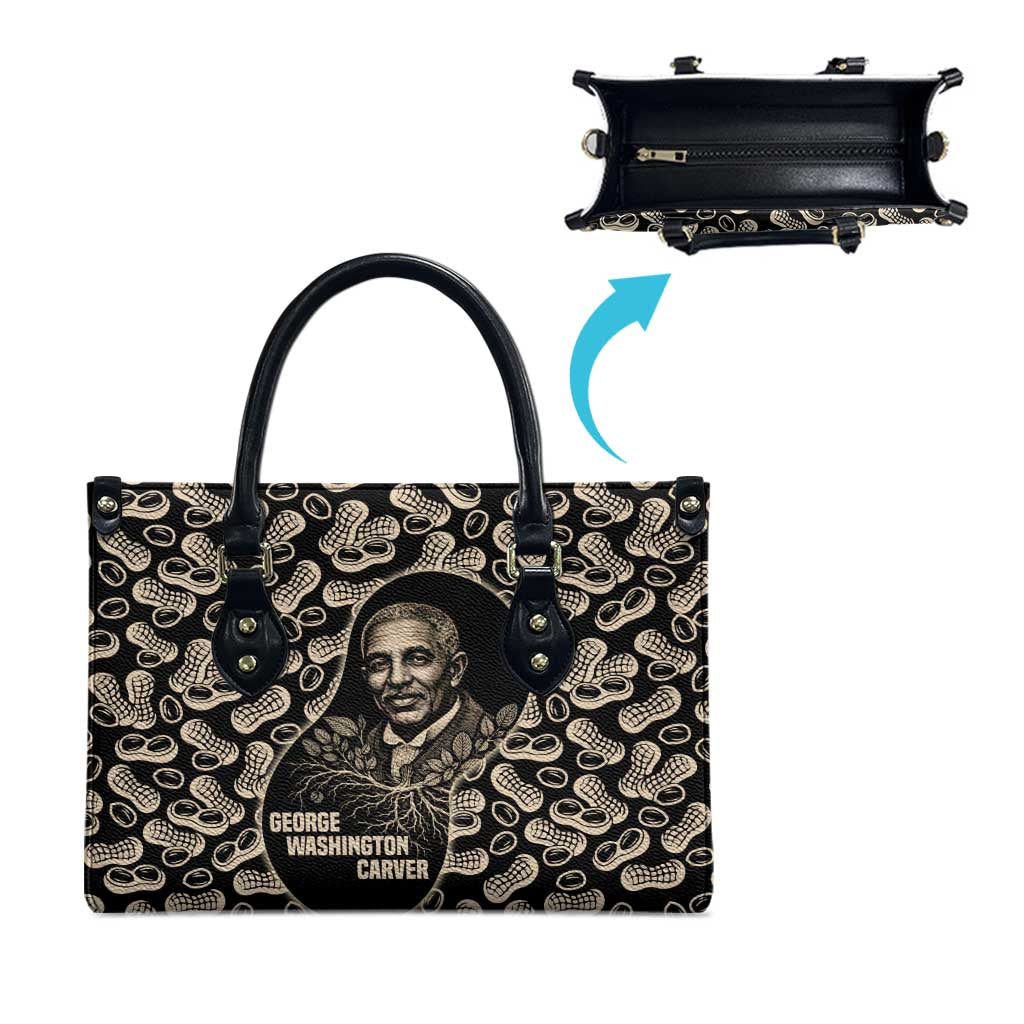 George Washington Carver Leather Bag Peanut From Soil Comes Knowledge Quote and Agricultural Roots - Wonder Print Shop