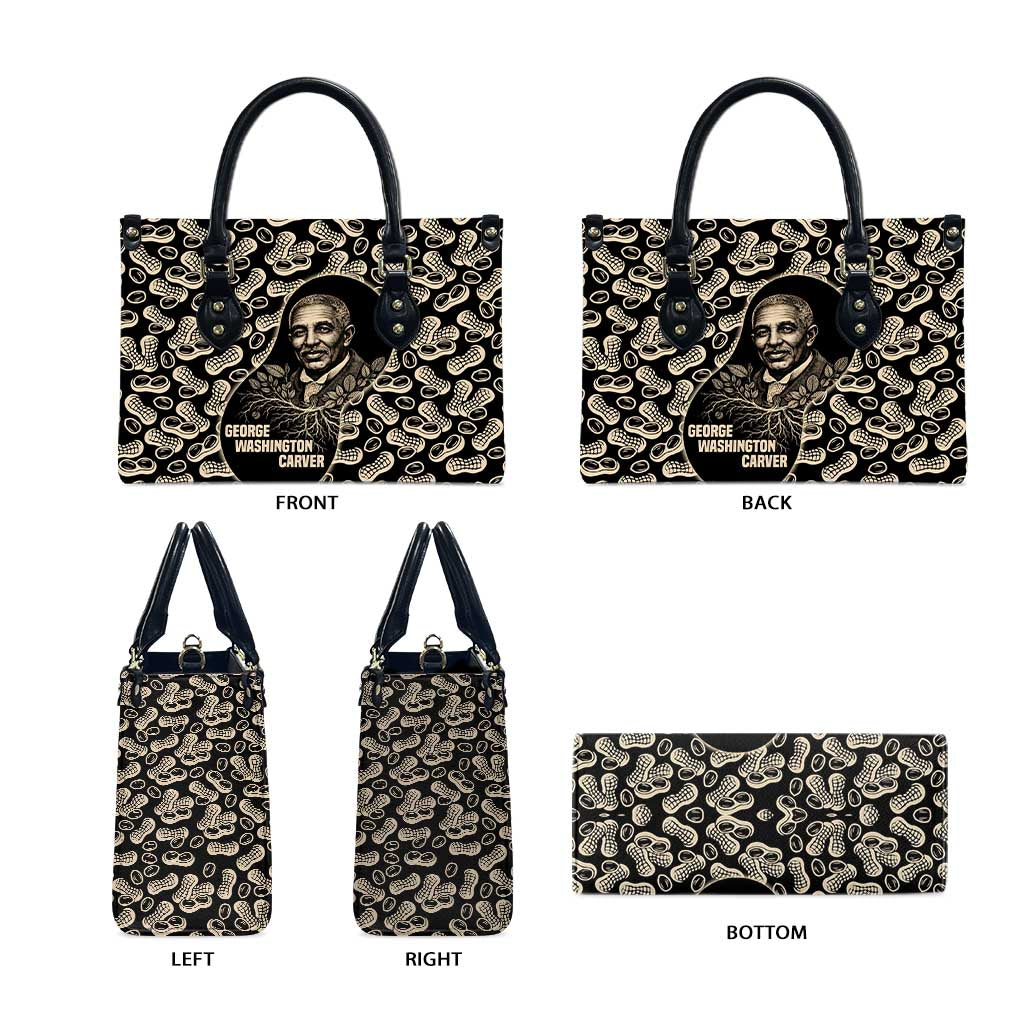George Washington Carver Leather Bag Peanut From Soil Comes Knowledge Quote and Agricultural Roots - Wonder Print Shop