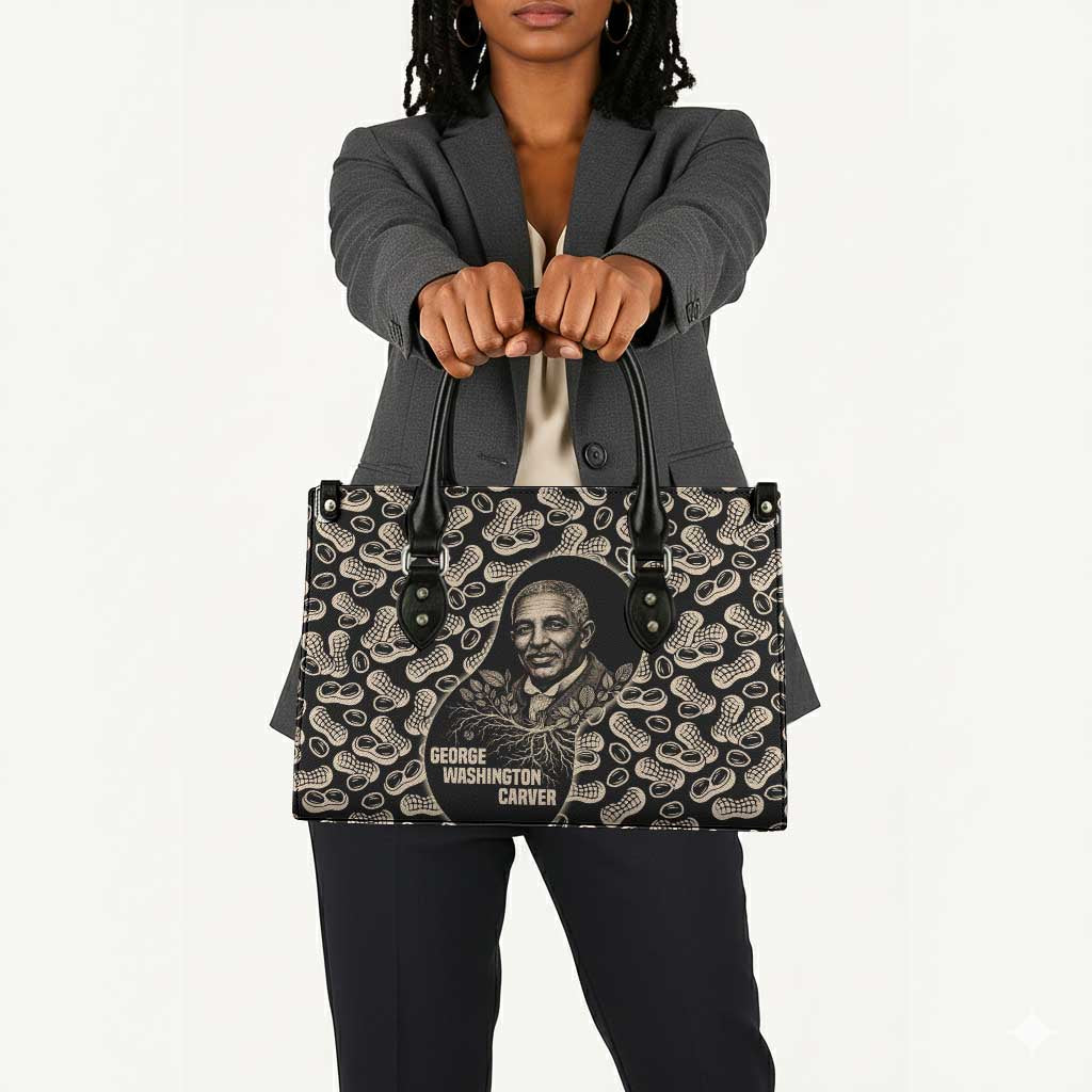 George Washington Carver Leather Bag Peanut From Soil Comes Knowledge Quote and Agricultural Roots - Wonder Print Shop