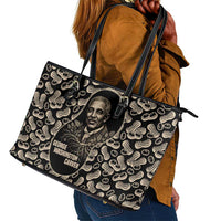 George Washington Carver Leather Tote Bag Peanut From Soil Comes Knowledge Quote and Agricultural Roots - Wonder Print Shop