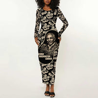 George Washington Carver Long Sleeve Bodycon Dress Peanut From Soil Comes Knowledge Quote and Agricultural Roots - Wonder Print Shop