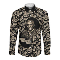 George Washington Carver Long Sleeve Button Shirt Peanut From Soil Comes Knowledge Quote and Agricultural Roots - Wonder Print Shop