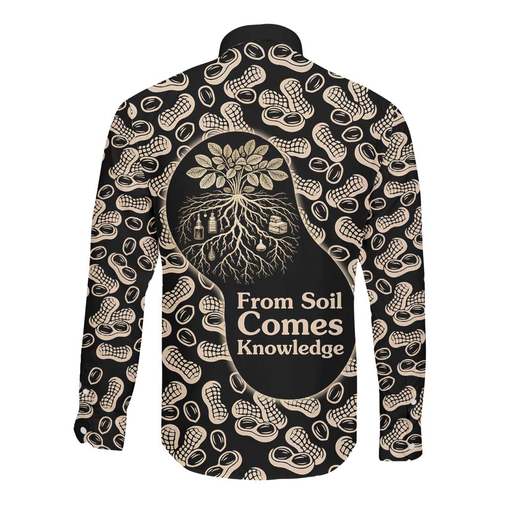 George Washington Carver Long Sleeve Button Shirt Peanut From Soil Comes Knowledge Quote and Agricultural Roots - Wonder Print Shop