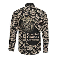 George Washington Carver Long Sleeve Button Shirt Peanut From Soil Comes Knowledge Quote and Agricultural Roots - Wonder Print Shop