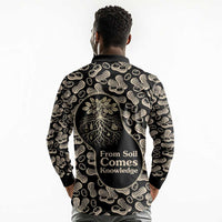 George Washington Carver Long Sleeve Polo Shirt Peanut From Soil Comes Knowledge Quote and Agricultural Roots - Wonder Print Shop
