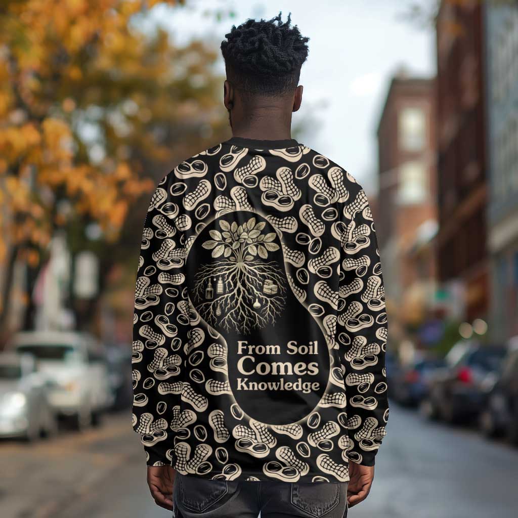 George Washington Carver Long Sleeve Shirt Peanut From Soil Comes Knowledge Quote and Agricultural Roots - Wonder Print Shop