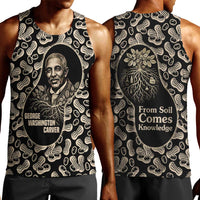 George Washington Carver Men Tank Top Peanut From Soil Comes Knowledge Quote and Agricultural Roots - Wonder Print Shop