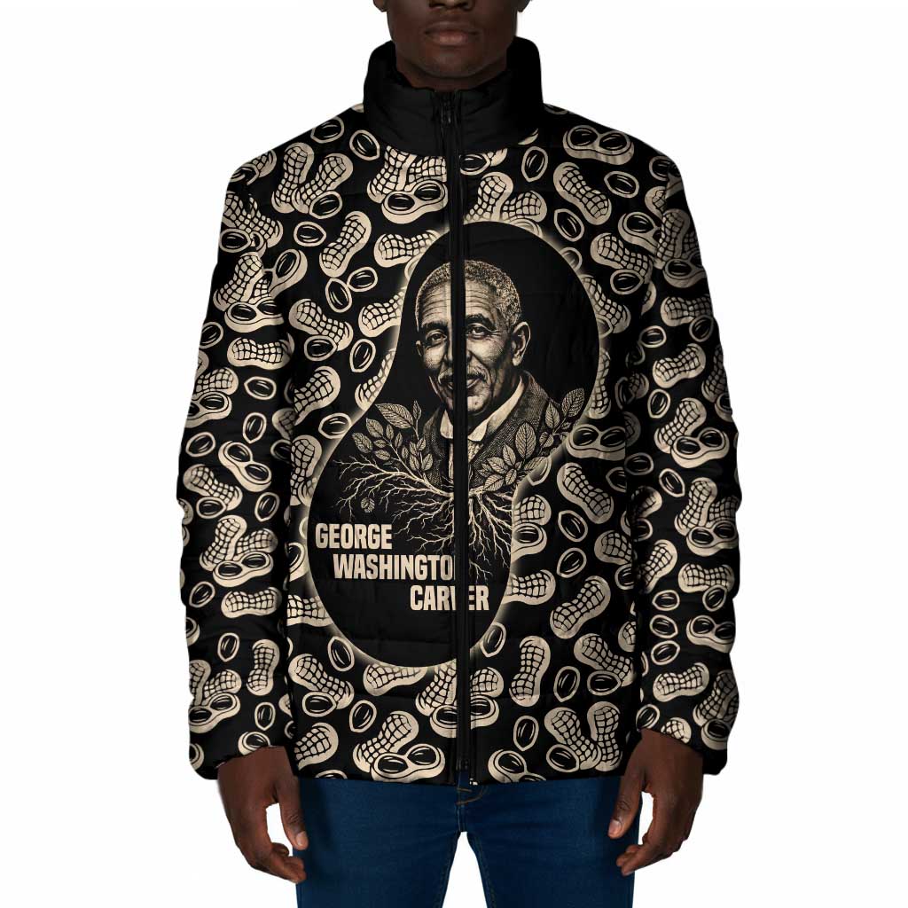 George Washington Carver Padded Jacket Peanut From Soil Comes Knowledge Quote and Agricultural Roots - Wonder Print Shop