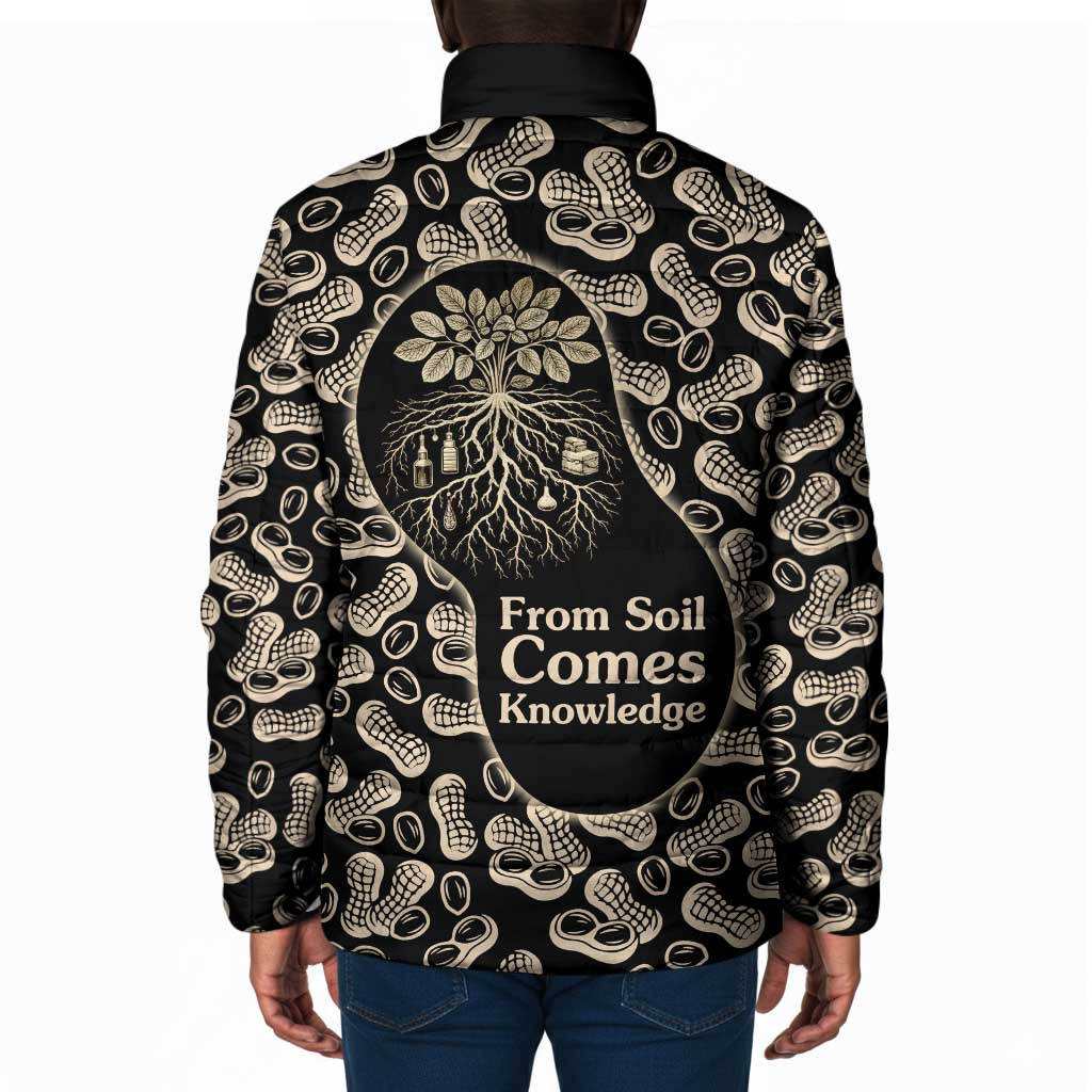 George Washington Carver Padded Jacket Peanut From Soil Comes Knowledge Quote and Agricultural Roots - Wonder Print Shop