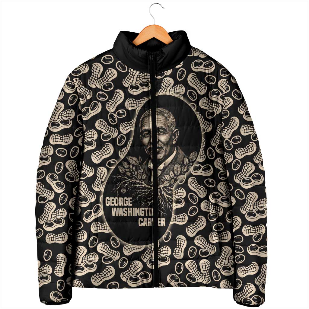 George Washington Carver Padded Jacket Peanut From Soil Comes Knowledge Quote and Agricultural Roots - Wonder Print Shop