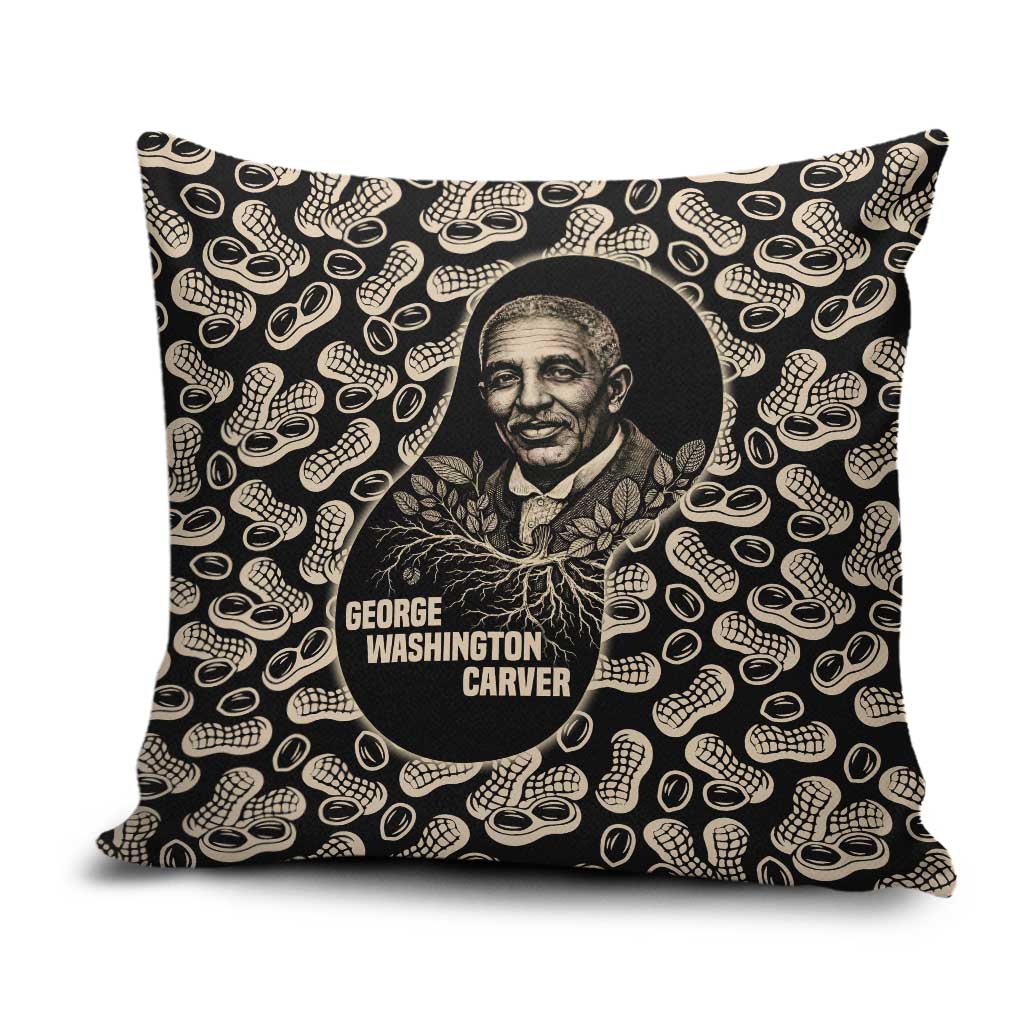 George Washington Carver Pillow Cover Peanut From Soil Comes Knowledge Quote and Agricultural Roots - Wonder Print Shop