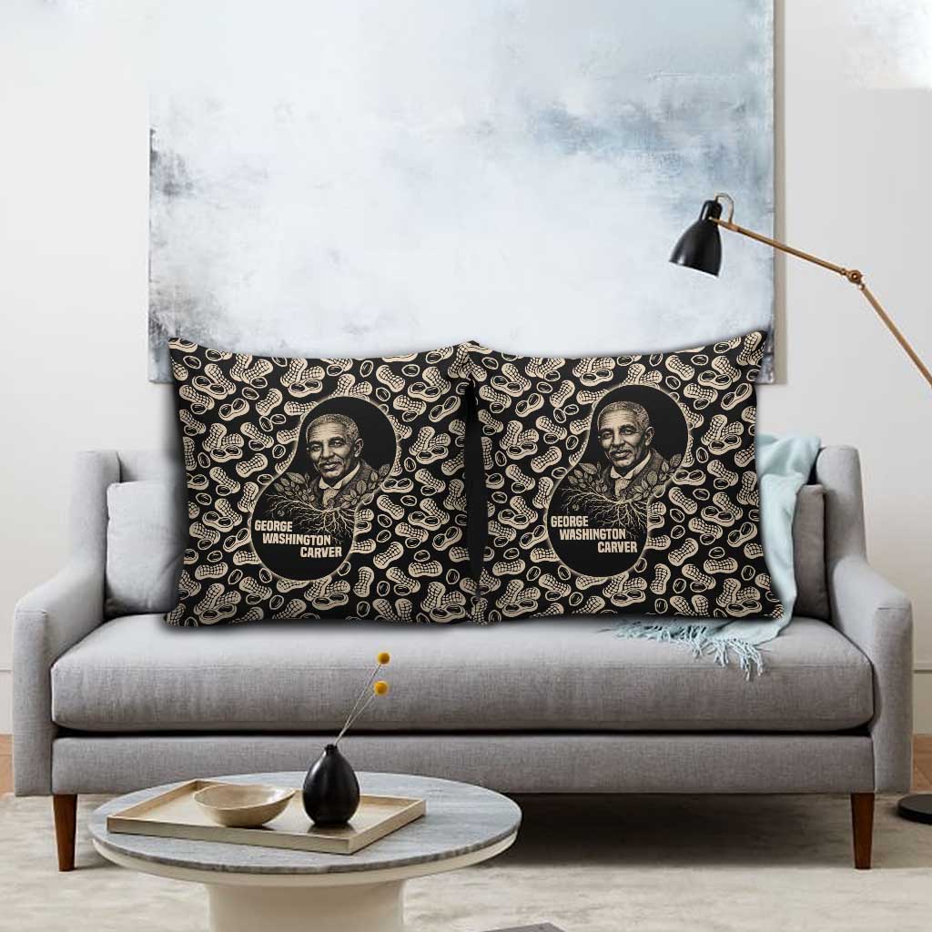 George Washington Carver Pillow Cover Peanut From Soil Comes Knowledge Quote and Agricultural Roots - Wonder Print Shop