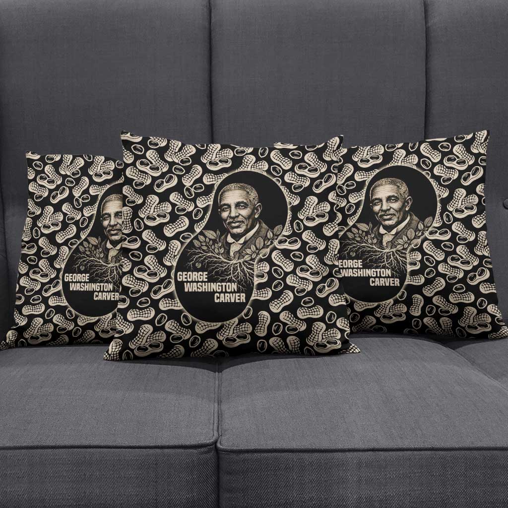 George Washington Carver Pillow Cover Peanut From Soil Comes Knowledge Quote and Agricultural Roots - Wonder Print Shop