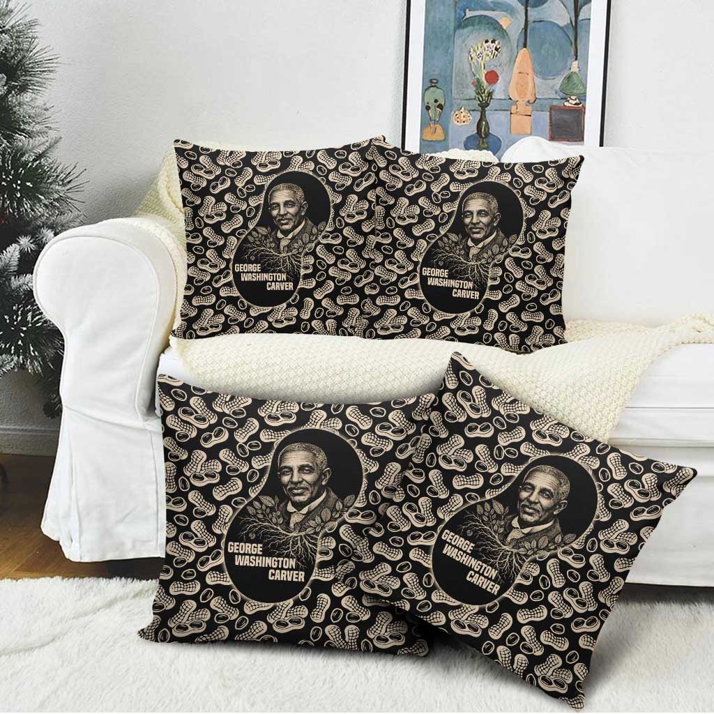 George Washington Carver Pillow Cover Peanut From Soil Comes Knowledge Quote and Agricultural Roots - Wonder Print Shop